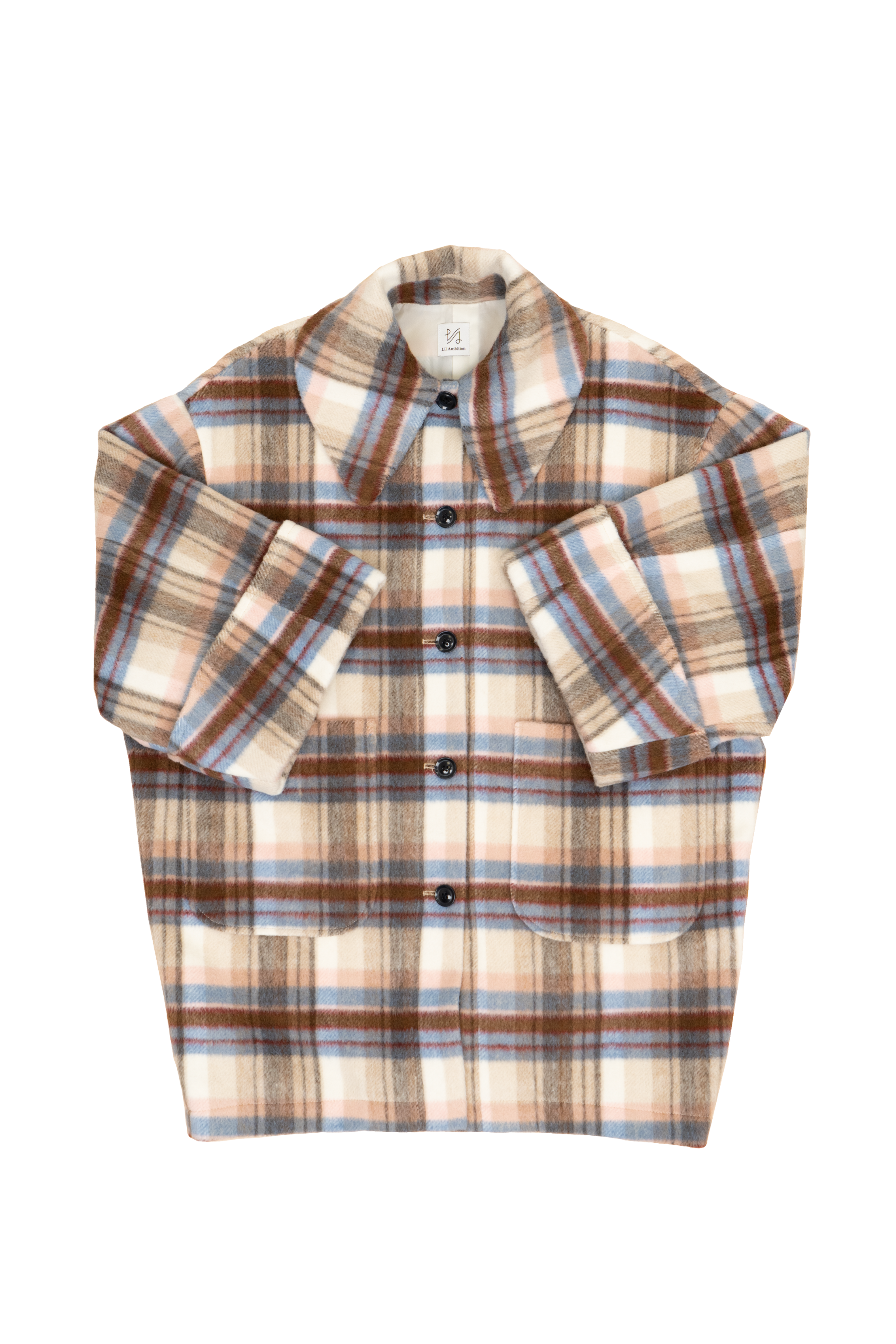 Wide Sleeve Check Coat – Lil Ambition