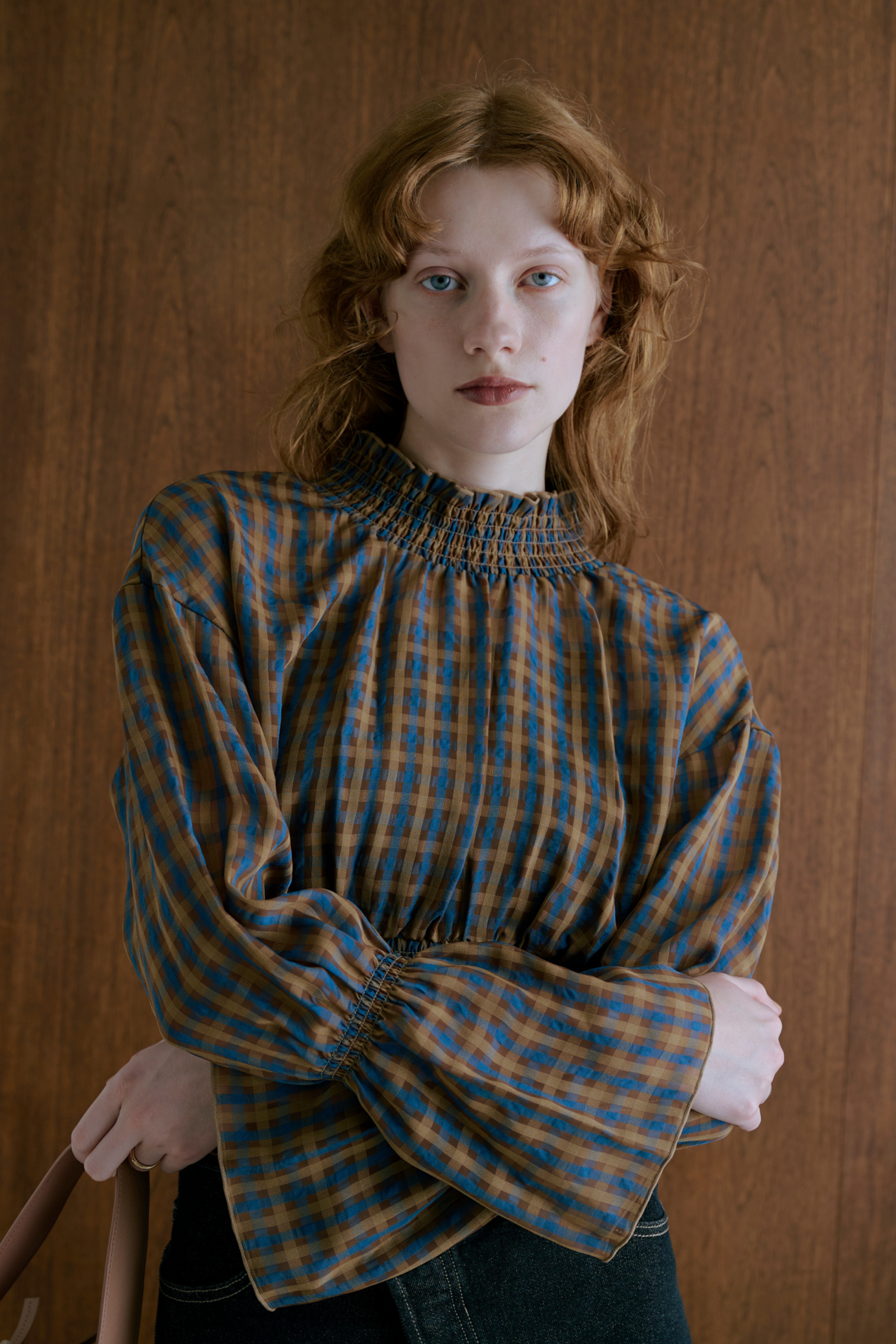 Shirring Check Blouse – Lil Ambition Shirring Check Blouse – Lil Ambition