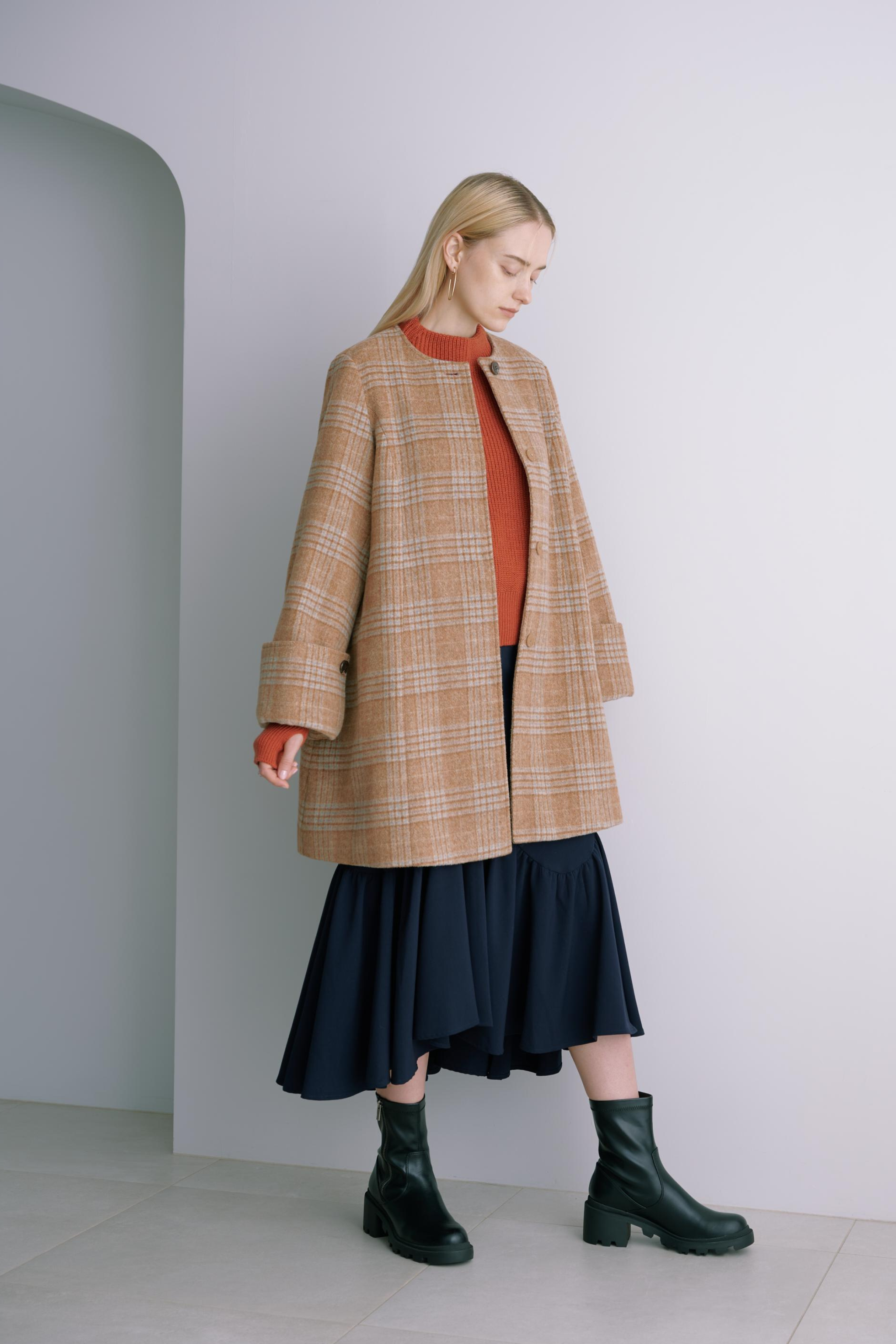 lilambition Nocollar Flare Coat チェックオレンジ Nocollar Flare Coat – Lil Ambition