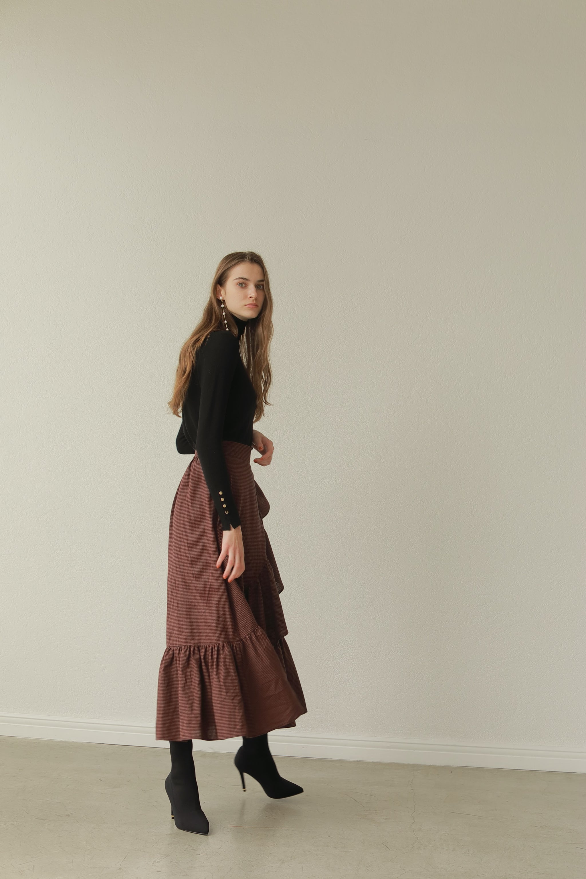 Lil Ambition Asymmetry Frilled Long Skirt