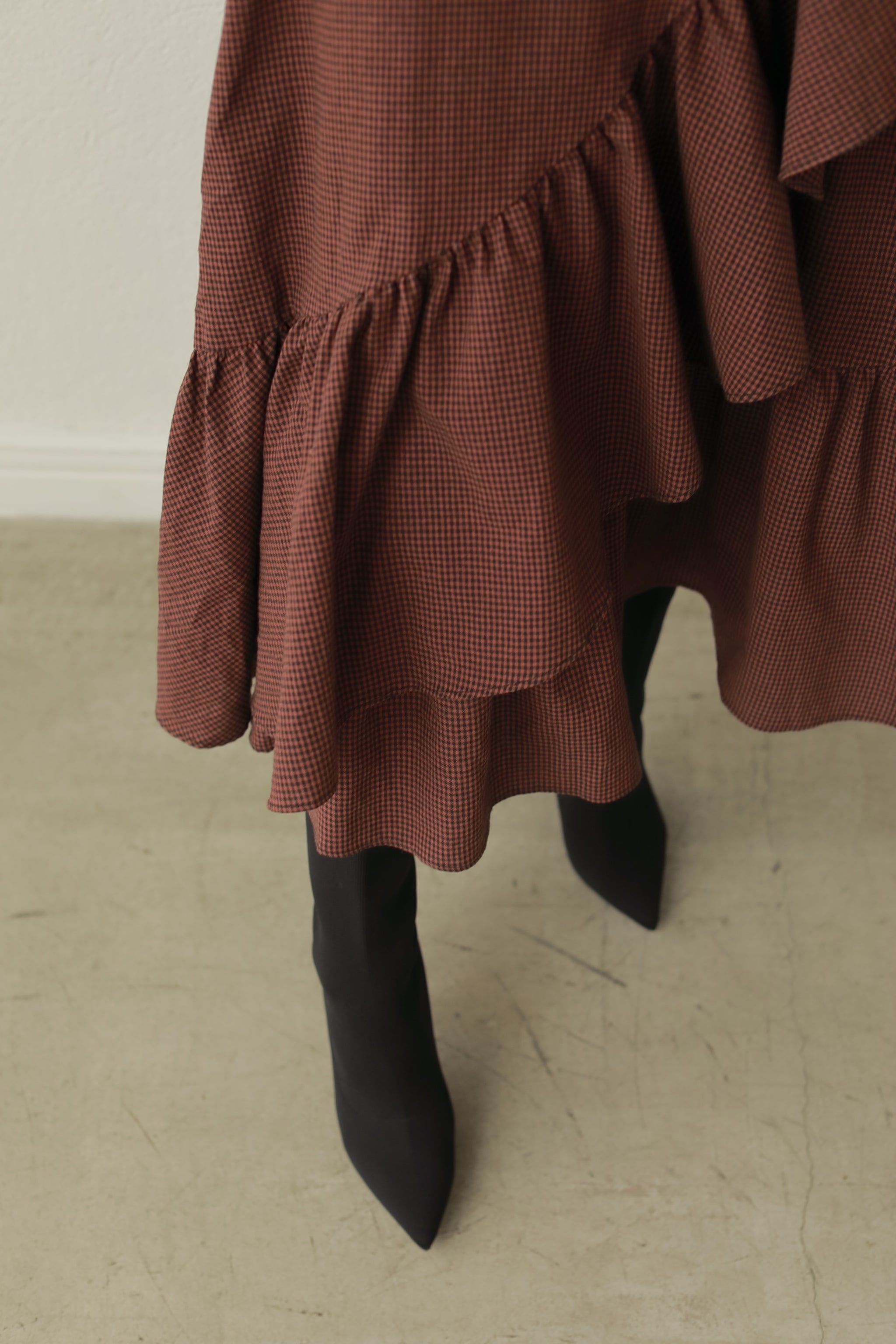Lil Ambition Asymmetry Frilled Long Skirt
